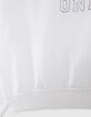 Girls' off-white sweatshirt with silver glitter slogan-5