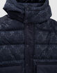 Boys’ navy mixed-fabric padded jacket with Way monogram-2