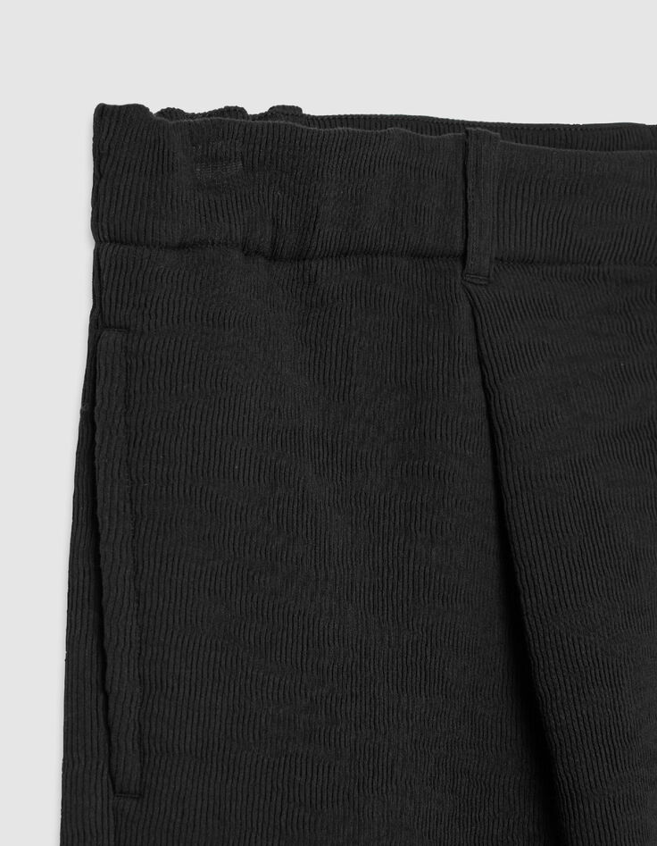 Bermudashorts schwarzer Plisseestoff Herren-5