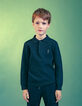 Jersey negro cuello polo Intarsia mensaje chico espalda-2