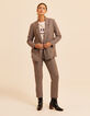 Veste de tailleur beige motif pied-de-puce EMMA I.Code-6
