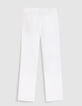 Vaqueros bootcut blancos de tiro bajo para mujer-8