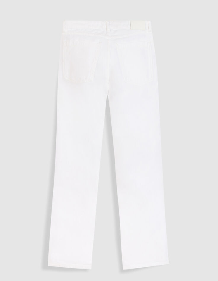 Vaqueros bootcut blancos de tiro bajo para mujer-8