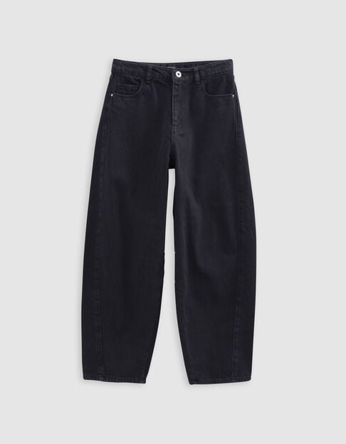 Zwarte waterless BARREL jeans meisjes - IKKS