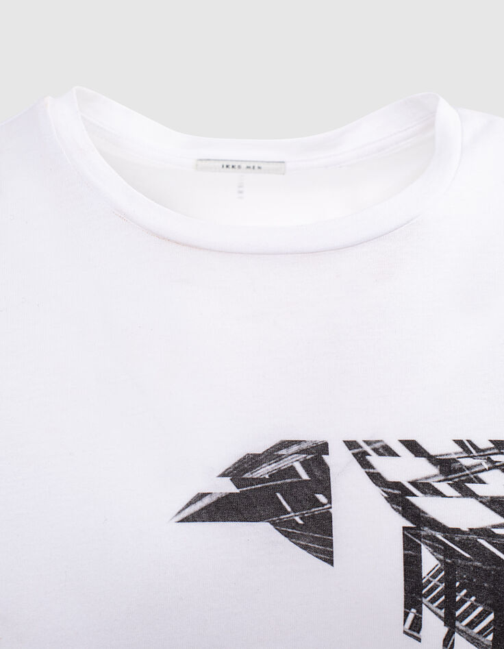 Tee-shirt blanc visuel ville Homme-4