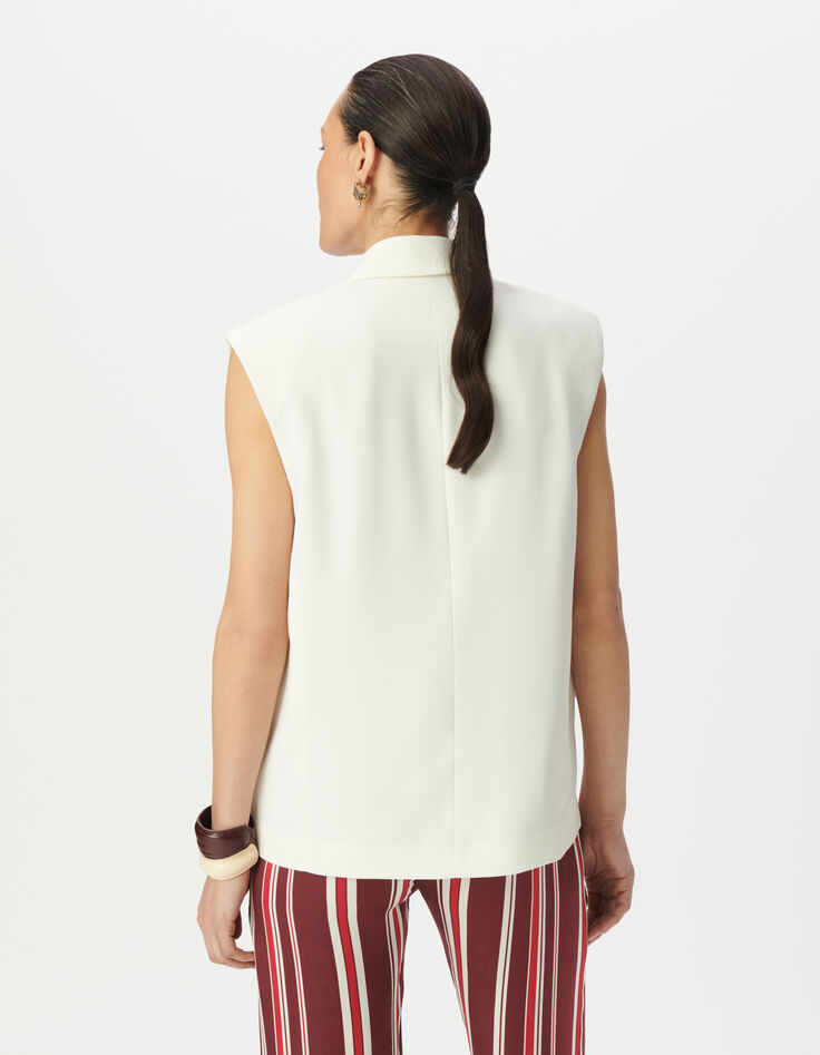 Veste de tailleur blanche polyester recyclé Femme -3