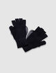 Mitaines noires tricot rabat forme coeur fille-3