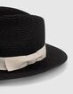 Women’s black raffia summer hat-3