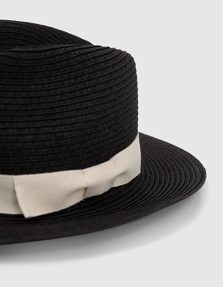 Women’s black raffia summer hat-3 Women’s black raffia summer hat-3