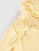 Cardigan jaune &agrave; capuche print dos fille-6