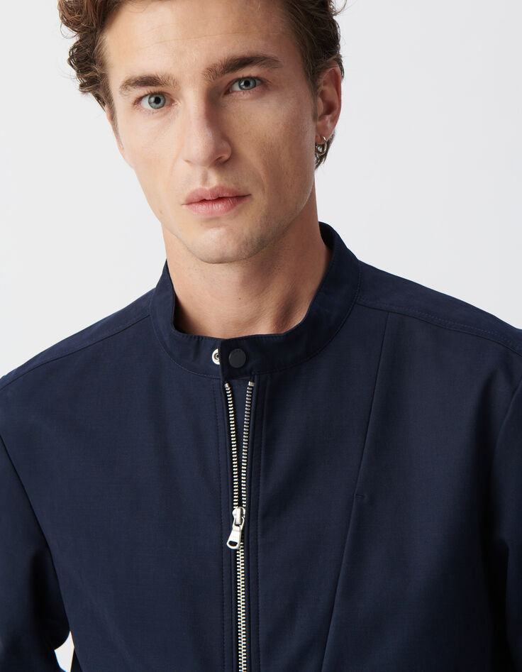 Blouson marine à col pressionné Homme-4
