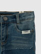 Boys’ blue denim patchwork-style Bermuda shorts-5