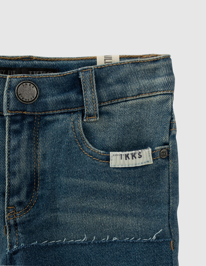 Blaue Jungenjeansbermudas im Patchwork-Look - IKKS