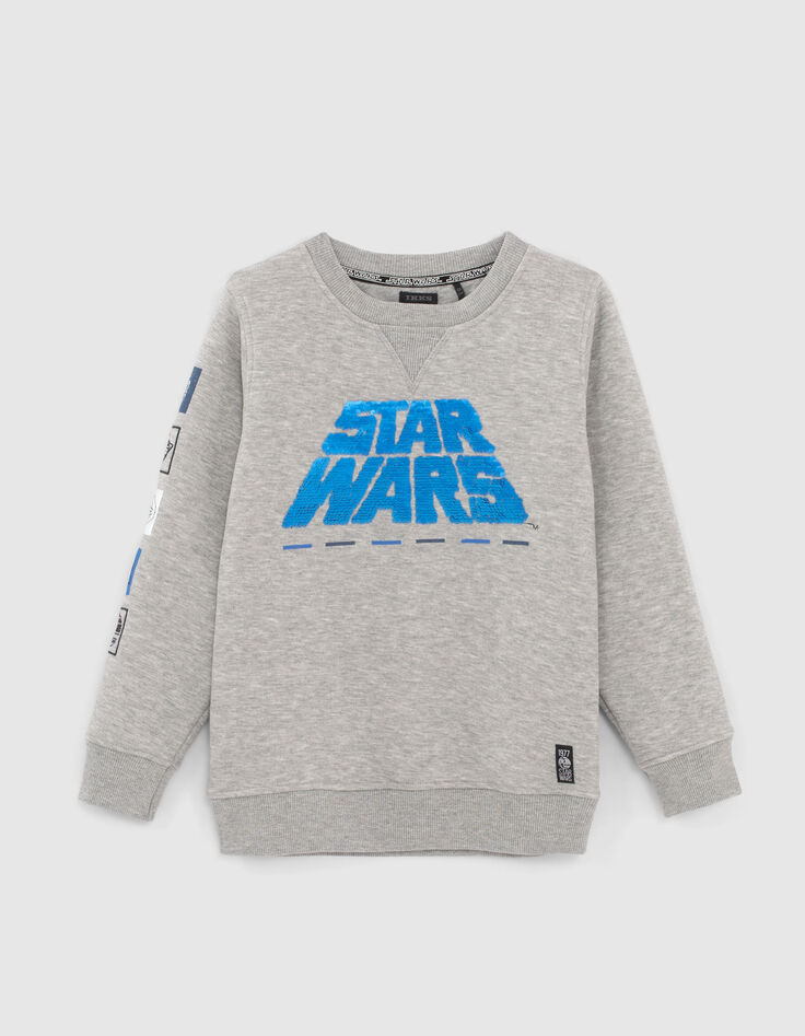 Boys’ grey IKKS–STAR WARS™ embroidered sequin sweatshirt-2