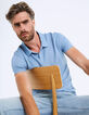Polo azul stone de viscosa para Hombre-1