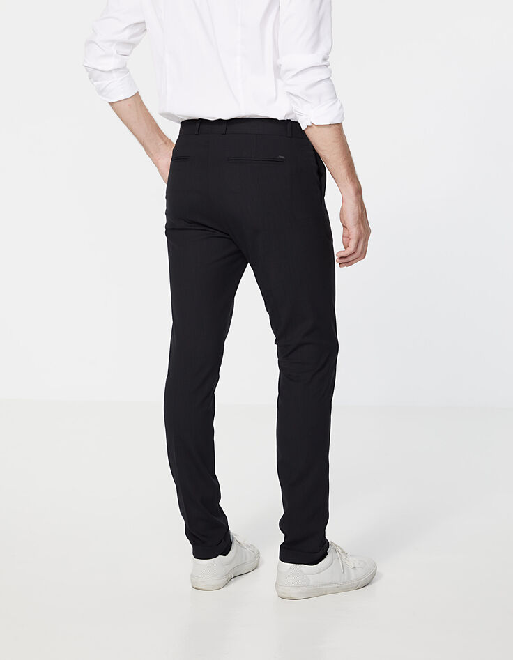 Pantalon de costume noir lin mélangé Homme-3