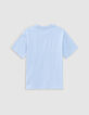 T-shirt bleu coton bio flocage ondes marines garçon-4