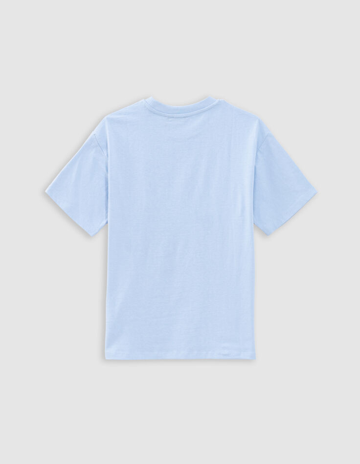 T-shirt bleu coton bio flocage ondes marines garçon-4