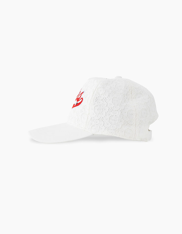 Casquette blanc cassé dentelle brodée IKKS fille -4