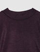 Tee-shirt manches courtes bordeaux paillet&eacute; Femme-6