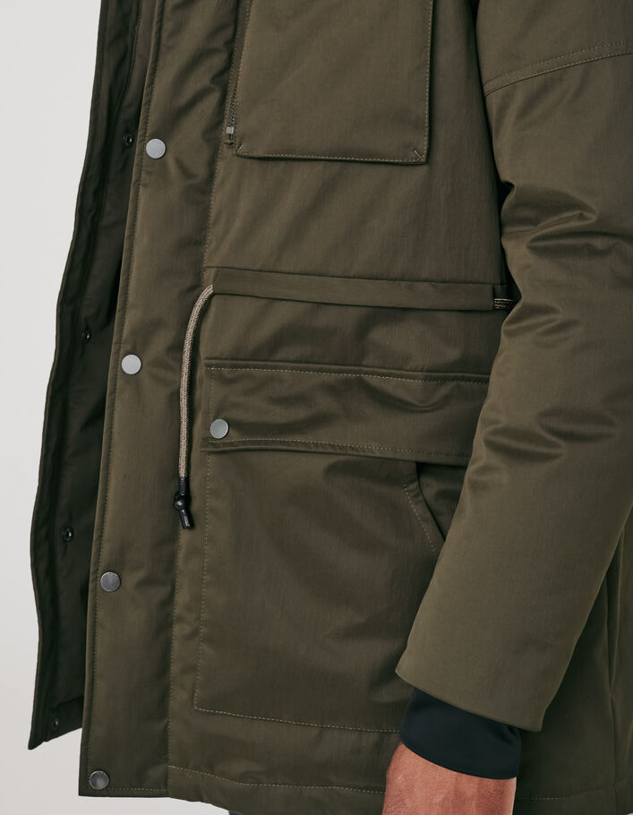 Men’s khaki parka with quilted satin lining - IKKS
