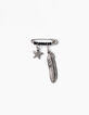 Broche métal perles bijoux étoile et plume femme-1