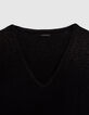 Pull noir tricot pailleté haut du corps Femme-2