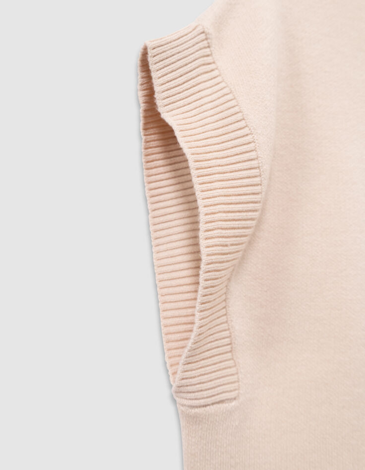 Beige tricot spencer meisjes-5
