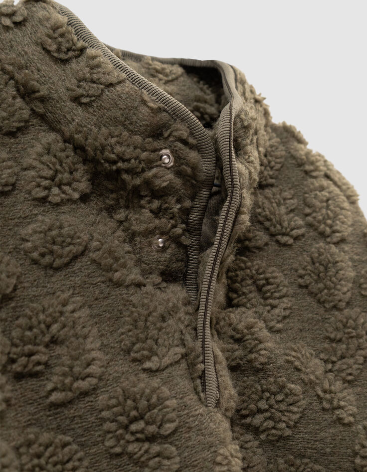 Sweat kaki jacquard sherpa léopard garçon-8