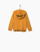 Cardigan jaune à lunettes sur capuche garçon-3
