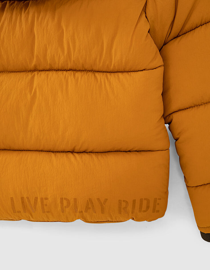 Chaqueta acolchada ocre con capucha y bolsillos ni&ntilde;o-6