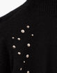 Black studded high collar dress-2