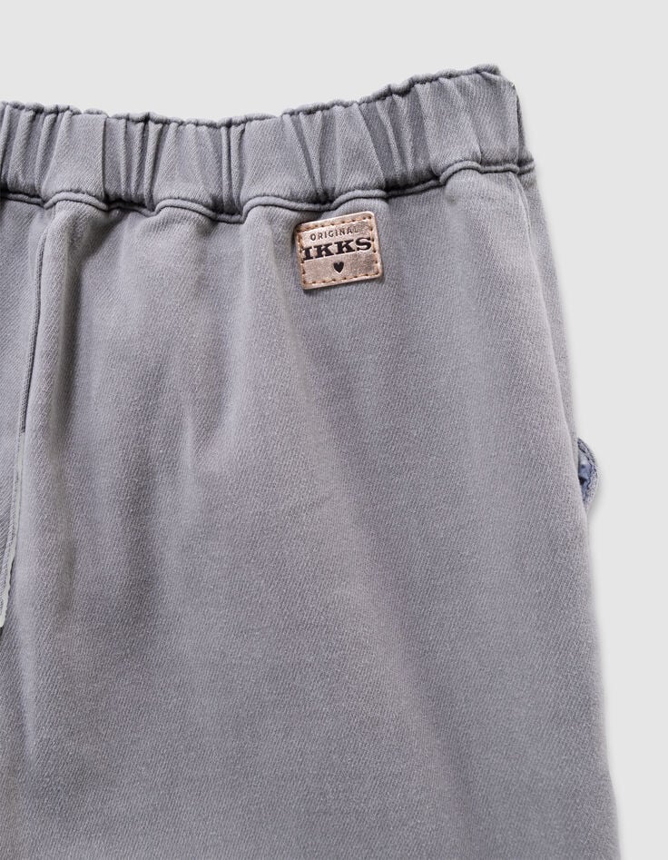 Grijze wideleg jeans drukknopen zakken meisjes-6