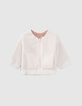 Baby girls' ecru/print reversible cardigan-2