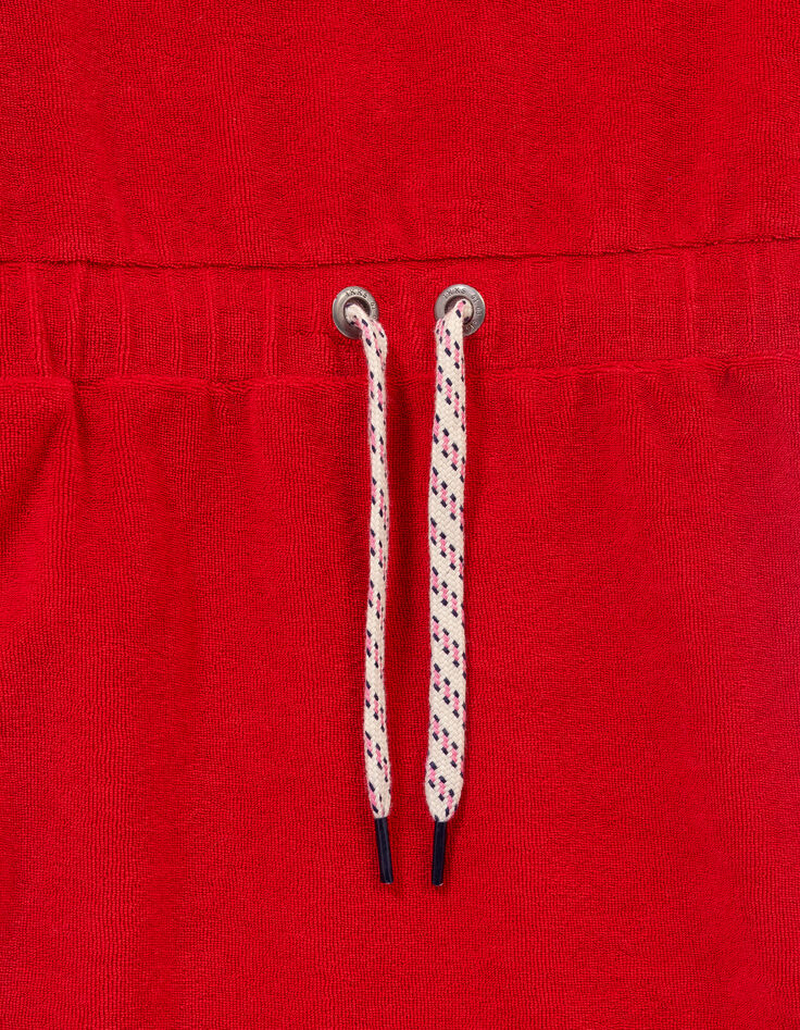 Girls’ red terry cloth dress with drawstring waist-8 Girls’ red terry cloth dress with drawstring waist-8