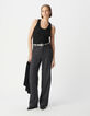 Women's Lyocell&reg; charcoal grey wide-leg jeans-1