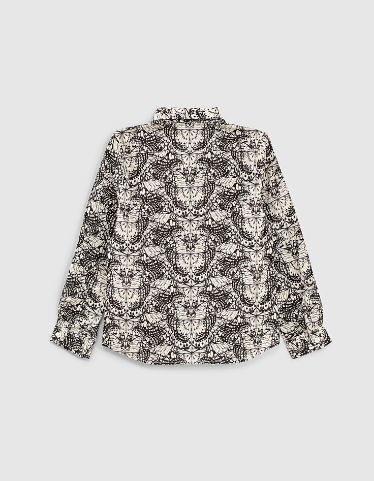 Chemise noire tissu Liberty papillons garçon -4