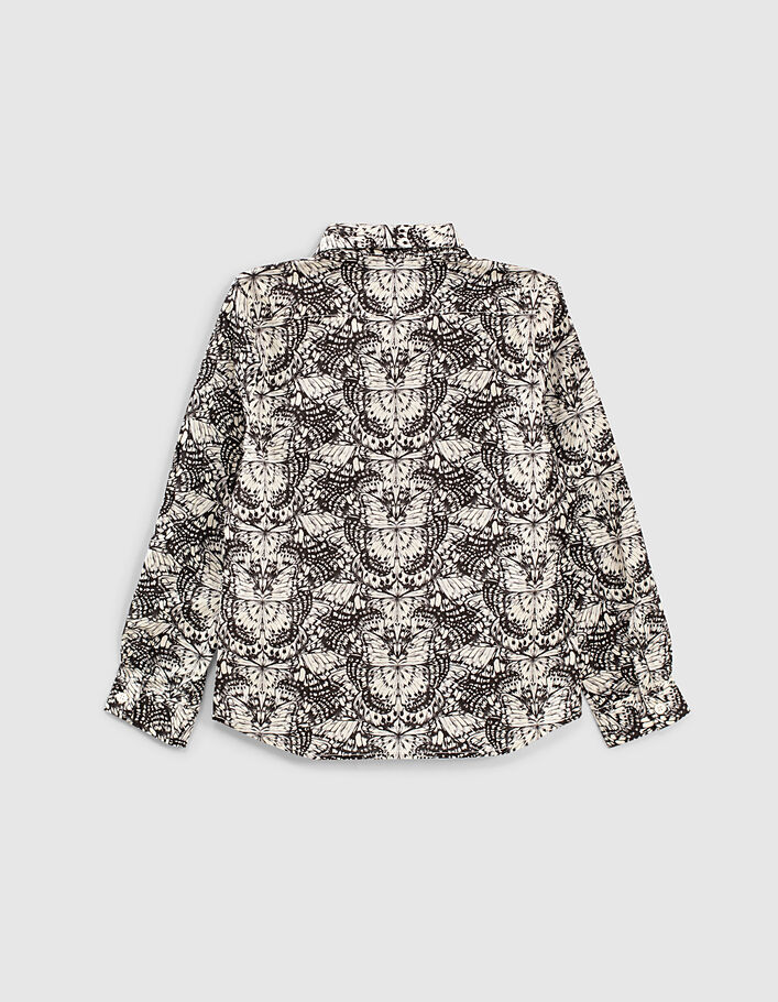 Boys’ black butterfly Liberty fabric shirt - IKKS