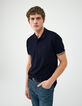 Polo marine à manches courtes avec rayures Homme-1