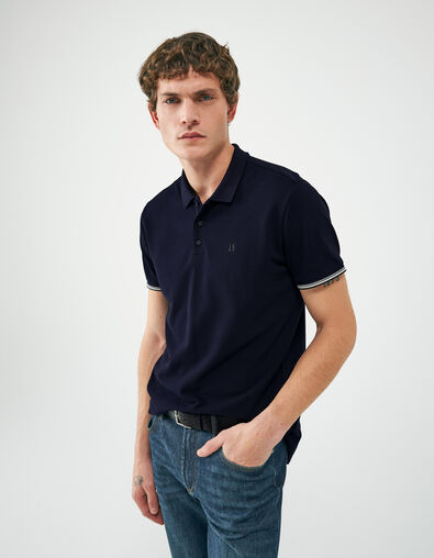 Polo marine à manches courtes avec rayures Homme - IKKS