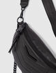 Damen-Bauchtasche THE 1. schwarzes Leder mit Steppn&auml;hten-4