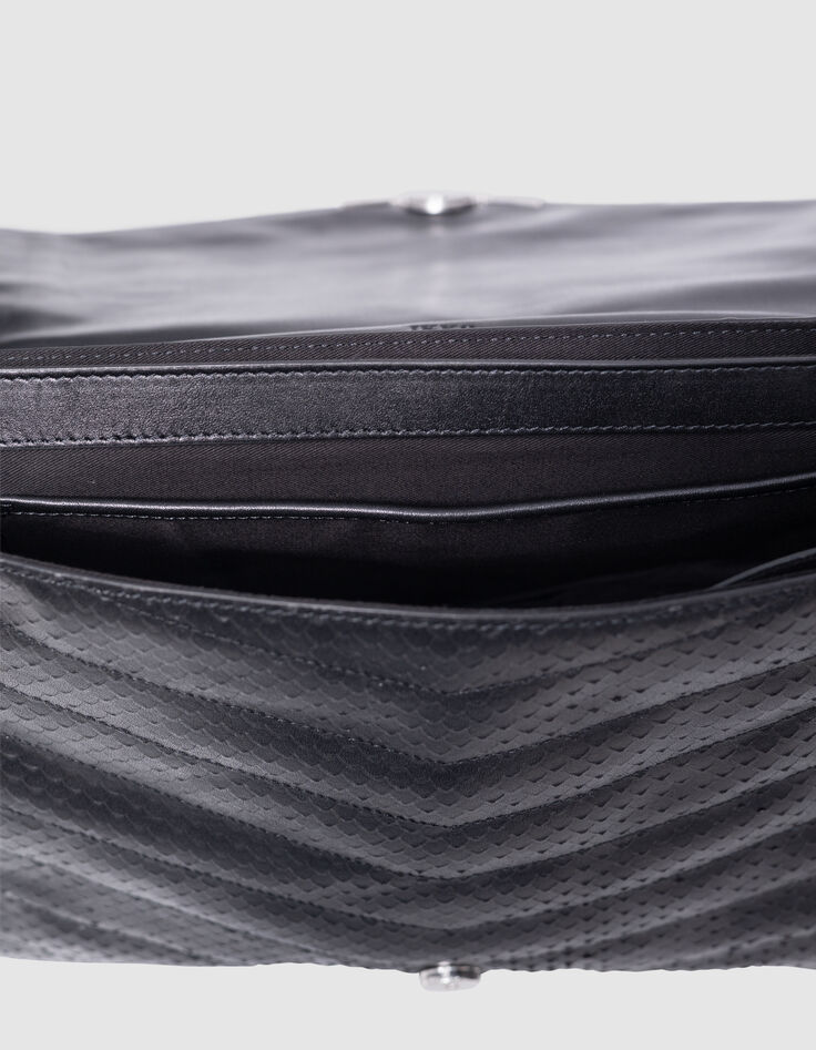 Sac THE 1. noir cuir embossé effet python Taille XL Femme-6