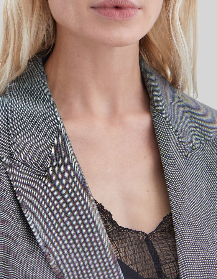 Pure Edition &ndash; Women's black semi-plain suit jacket-4