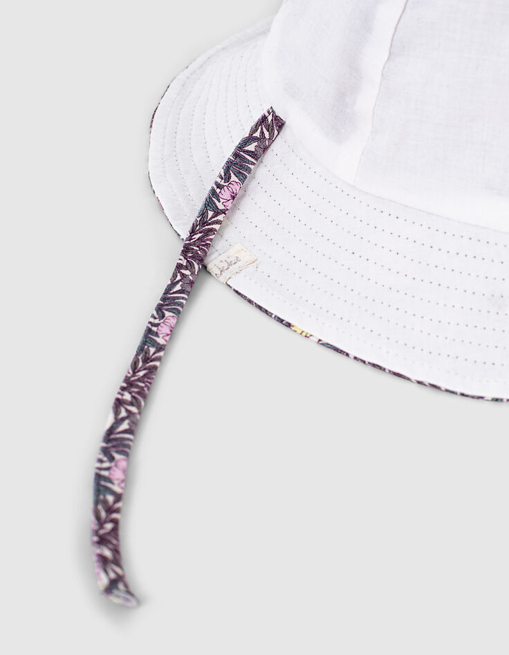 Chapeau parme imprimé végétal Ecovero® bébé fille-3 Chapeau parme imprimé végétal Ecovero® bébé fille-3