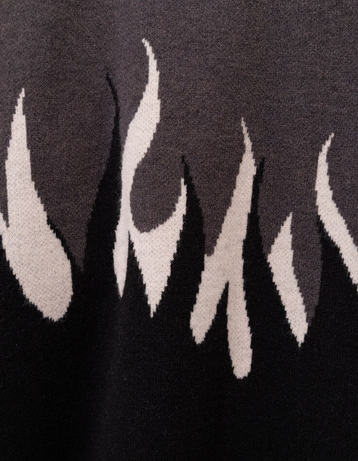 Boys’ grey flame motif jacquard knit sweater-9