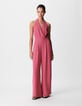 Women's pink halter pants jumpsuit-2