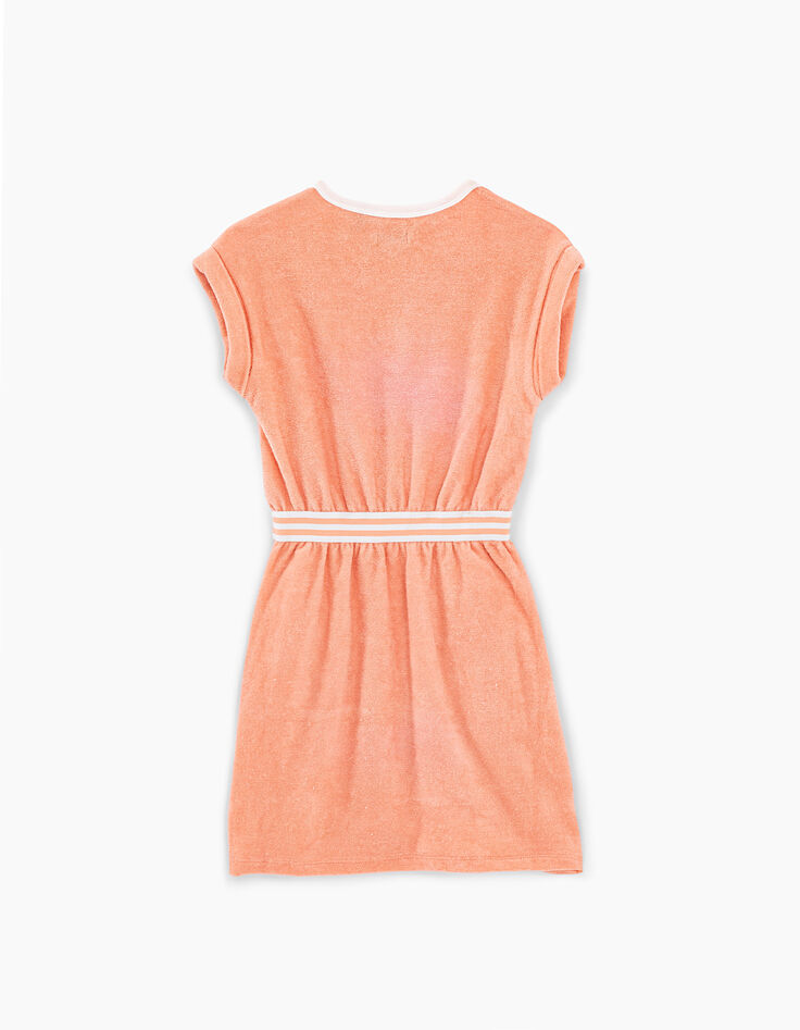 Girls’ peach Venice Beach Los Angeles terry dress-3 Girls’ peach Venice Beach Los Angeles terry dress-3