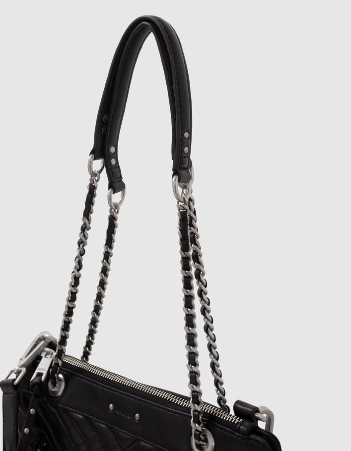 Zwarte leren etuitas 1440 Reporter Rock met studs Dames-5