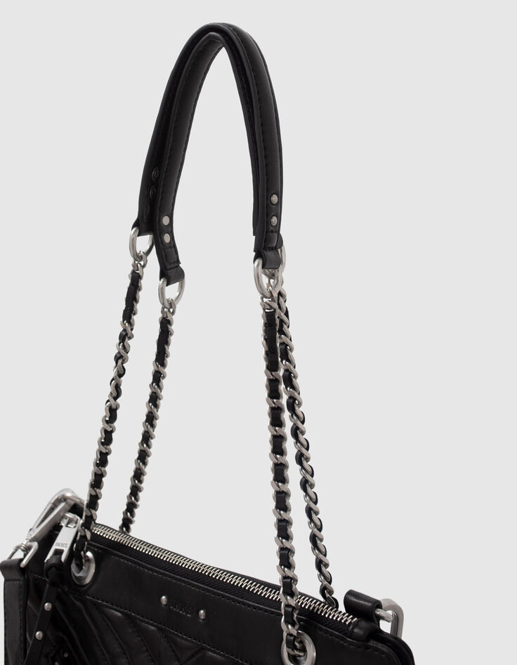 Zwarte leren etuitas 1440 Reporter Rock met studs Dames-5