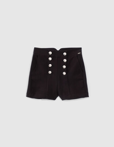Girls’ black City-style sailor shorts - IKKS